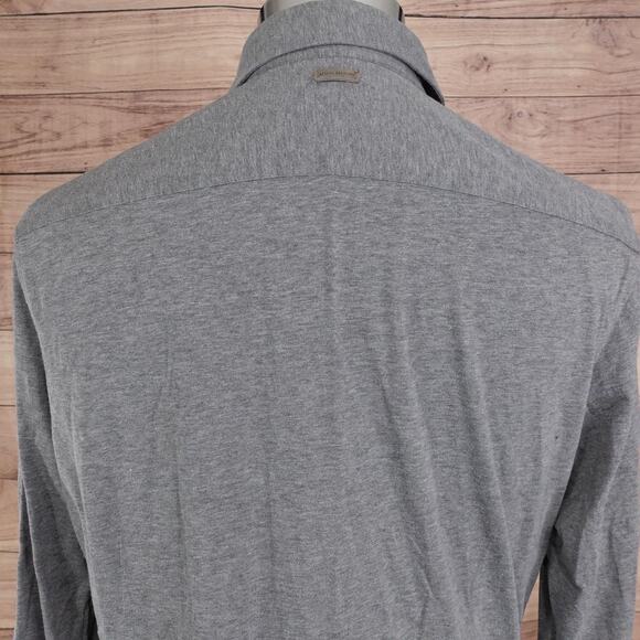 Aston Martin by Hackett Shirt Mens Medium Gray Slim Fit Button Down Long Sleeve - Picture 5 of 10
